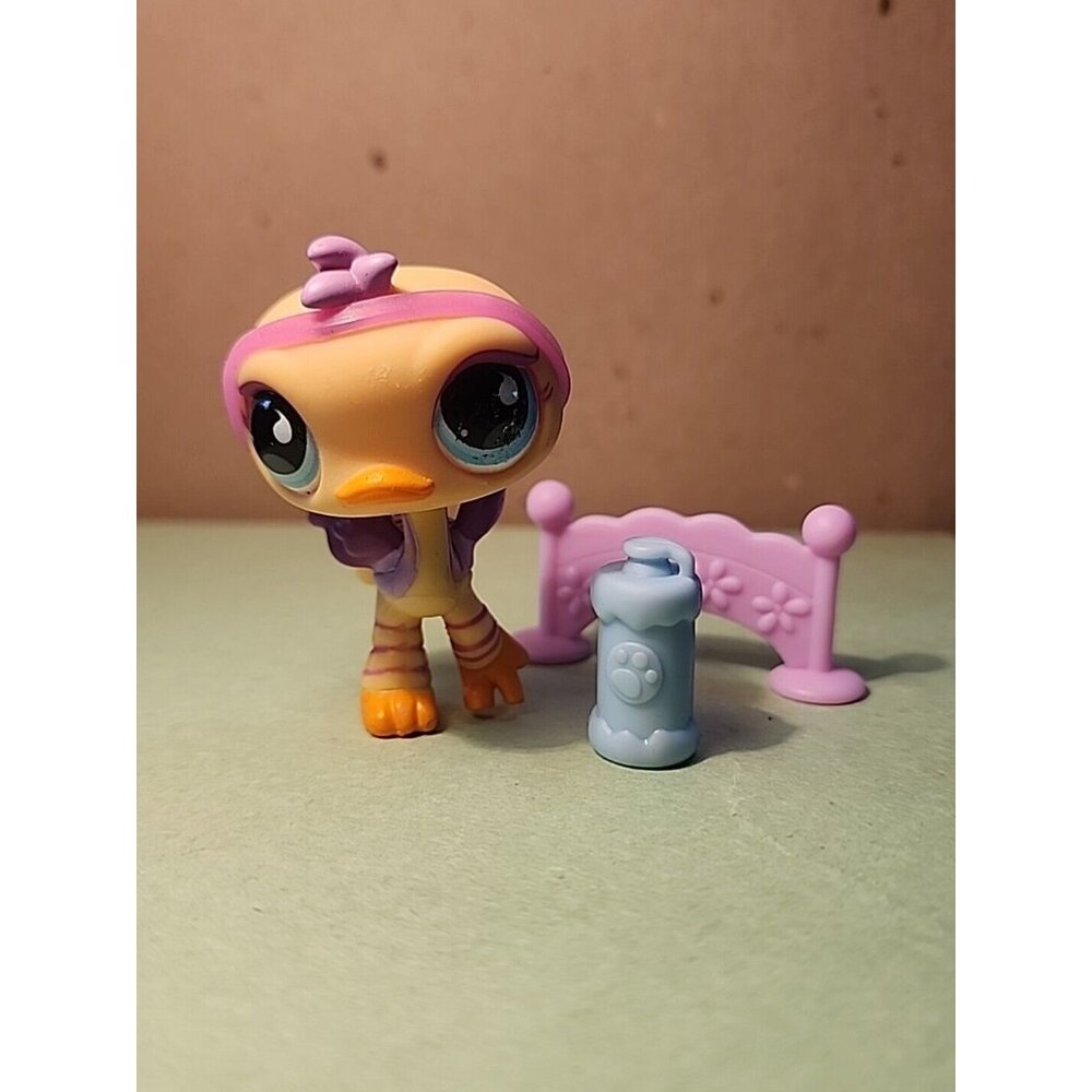 Lps Portable Pets #516 Ostrich W Accessories 2007 Hasbro  bobbin head